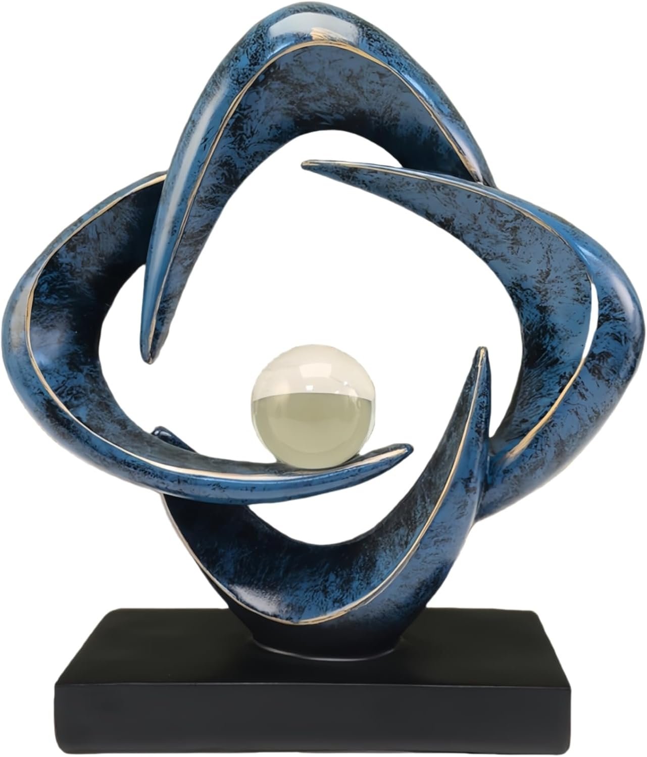 CECKQUE Modern Home Decor Abstract Decorative Sculpture Decorations for Living Room Dining Room Office, Resin Art Statues Coffee Table Bookshelf Decor Accents (Blue)