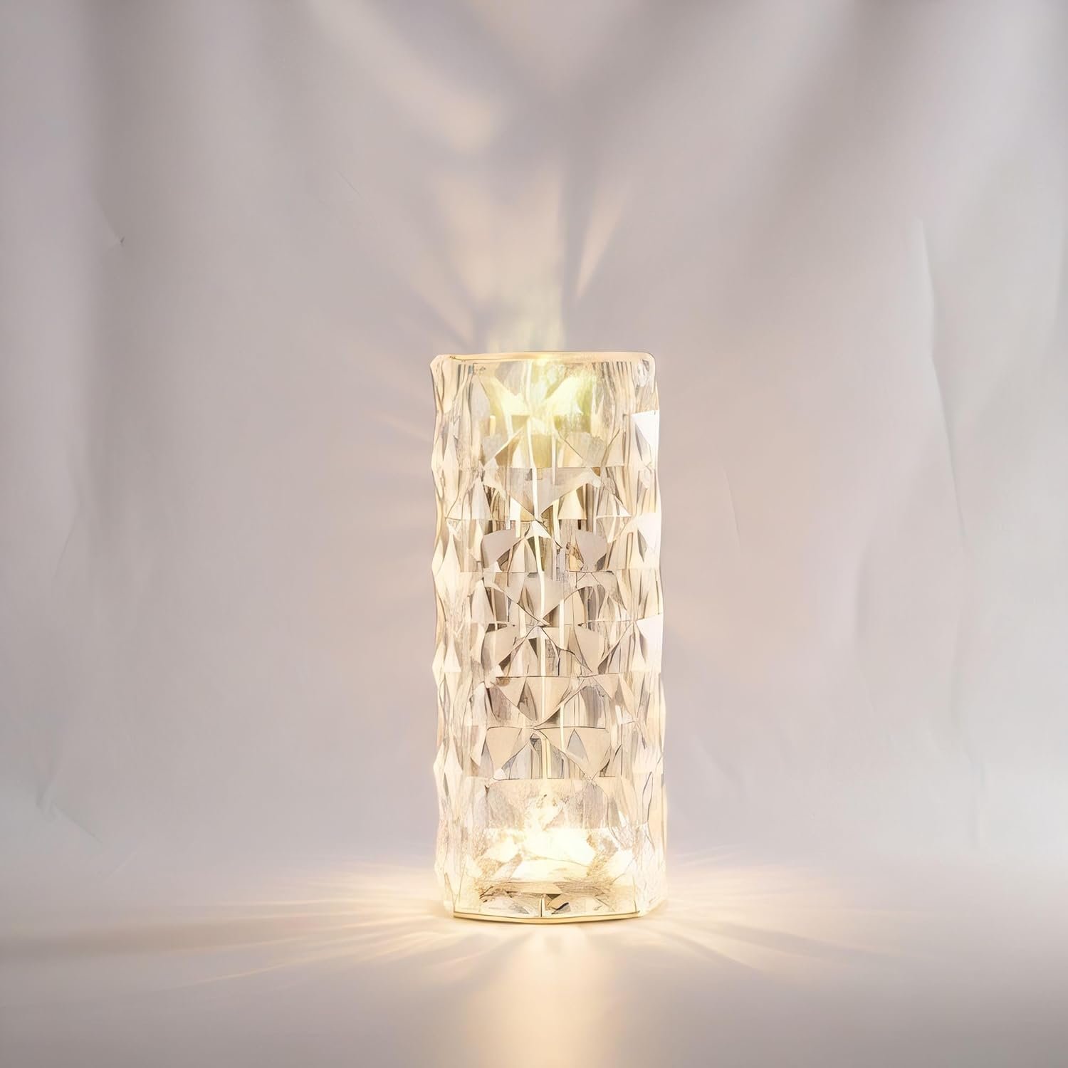 Globe Electric LED Integrated Rechargeable Crystal Portable Touch Lamp with Included Remote Control and USB Cable